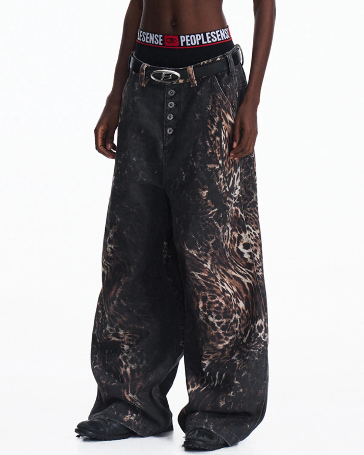Peoplesense Mixed Animal Print Straight-Leg Pants