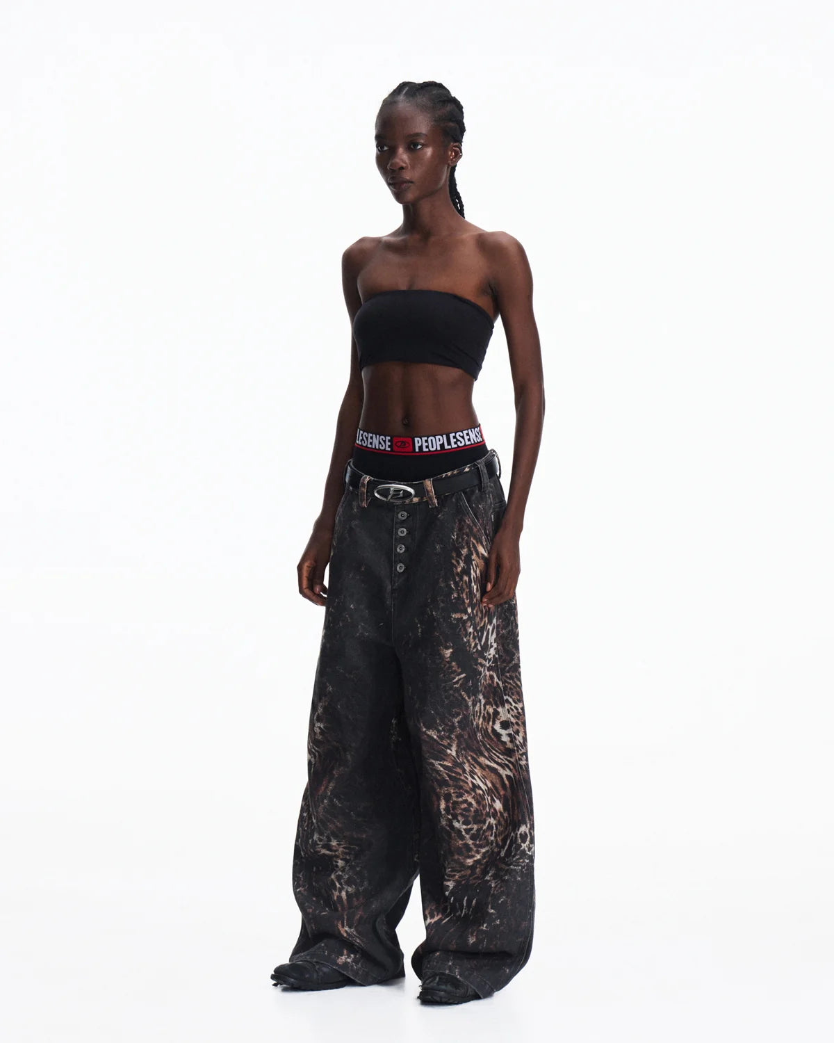 Peoplesense Mixed Animal Print Straight-Leg Pants