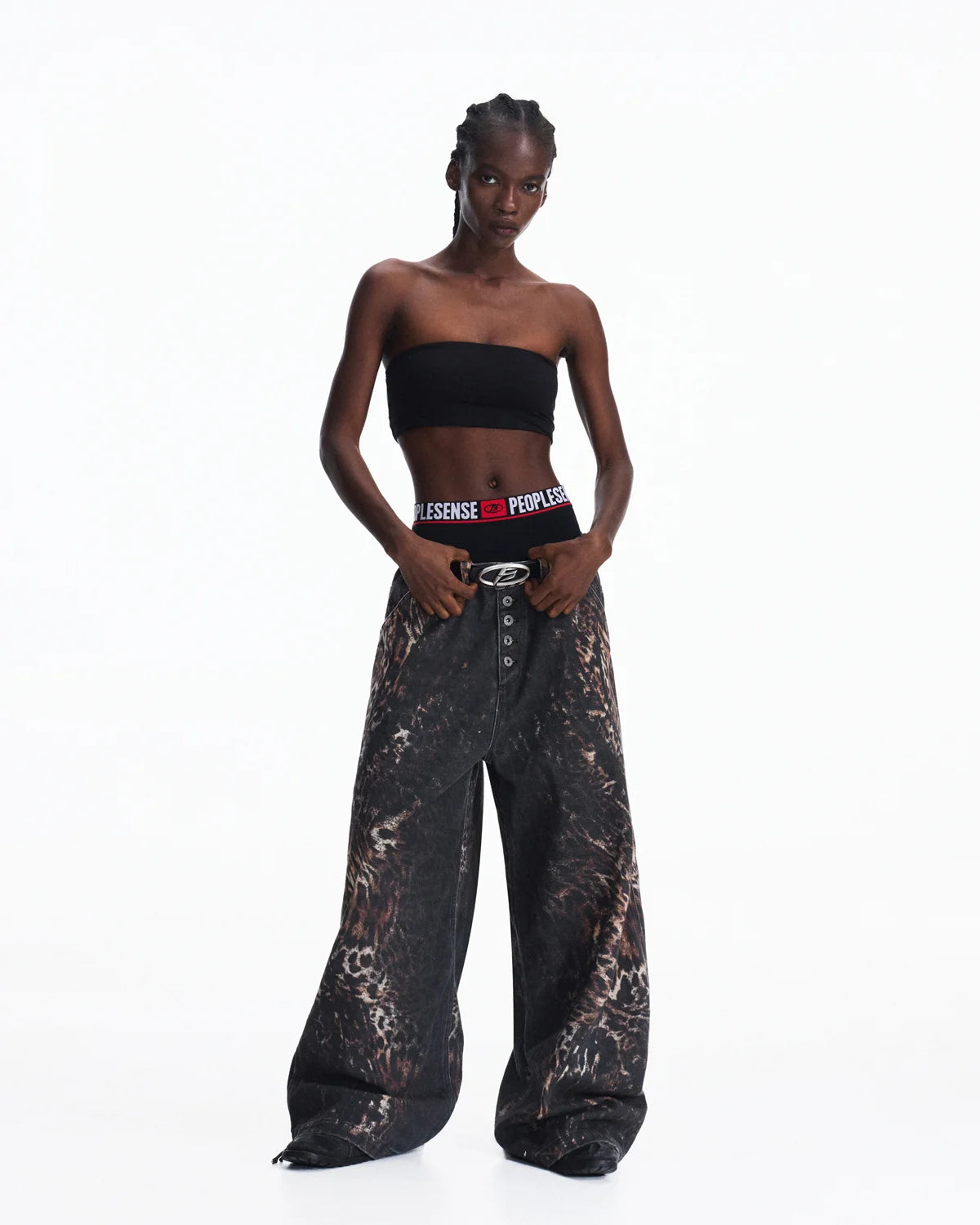 Peoplesense Mixed Animal Print Straight-Leg Pants