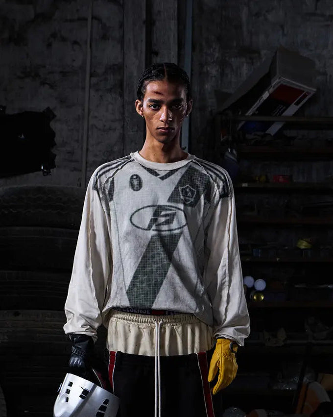 Peoplesense Distressed Racing Long Sleeve Tee