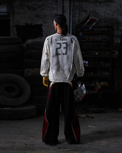 Peoplesense Distressed Racing Long Sleeve Tee