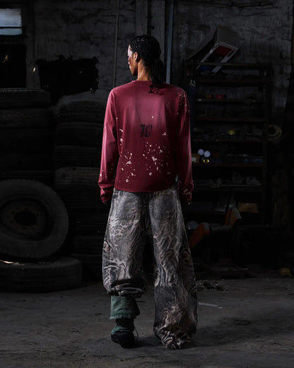 Peoplesense Hand-Cut&Splatter-Dyed Racing Tee