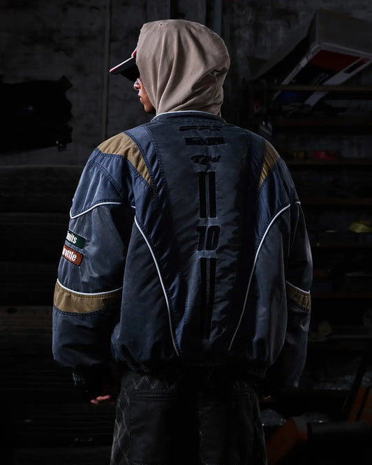 Peoplesense Racing Embellished Embroidered Bomber Jacket