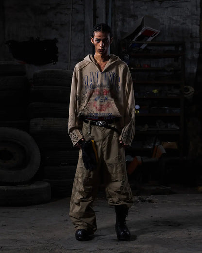 Peoplesense Distressed Checkered Utility Pants