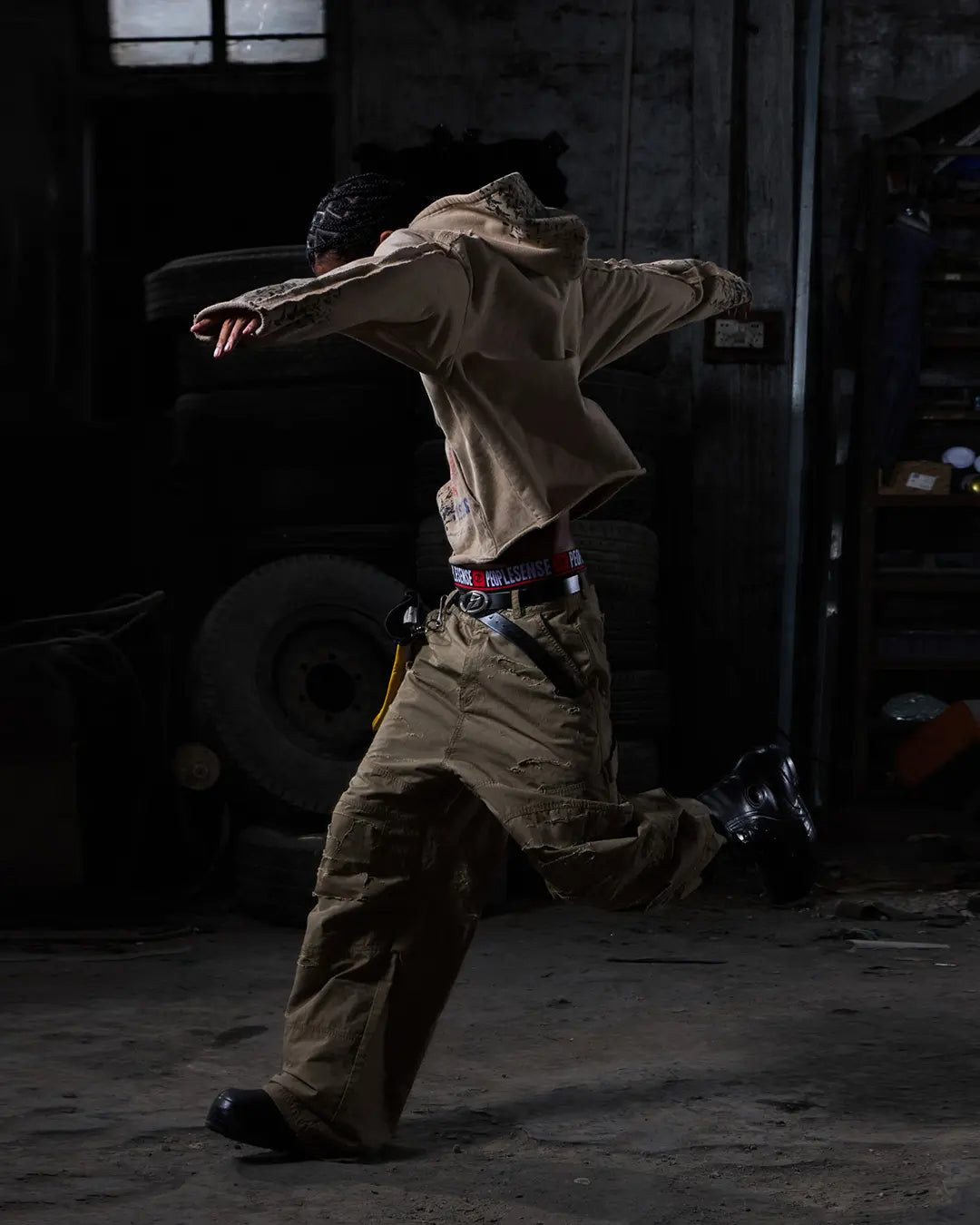 Peoplesense Distressed Checkered Utility Pants