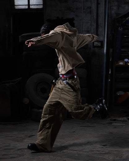 Peoplesense Distressed Checkered Utility Pants