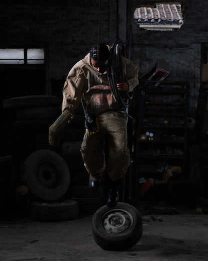 Peoplesense Distressed Vintage Racing Print Hoodie