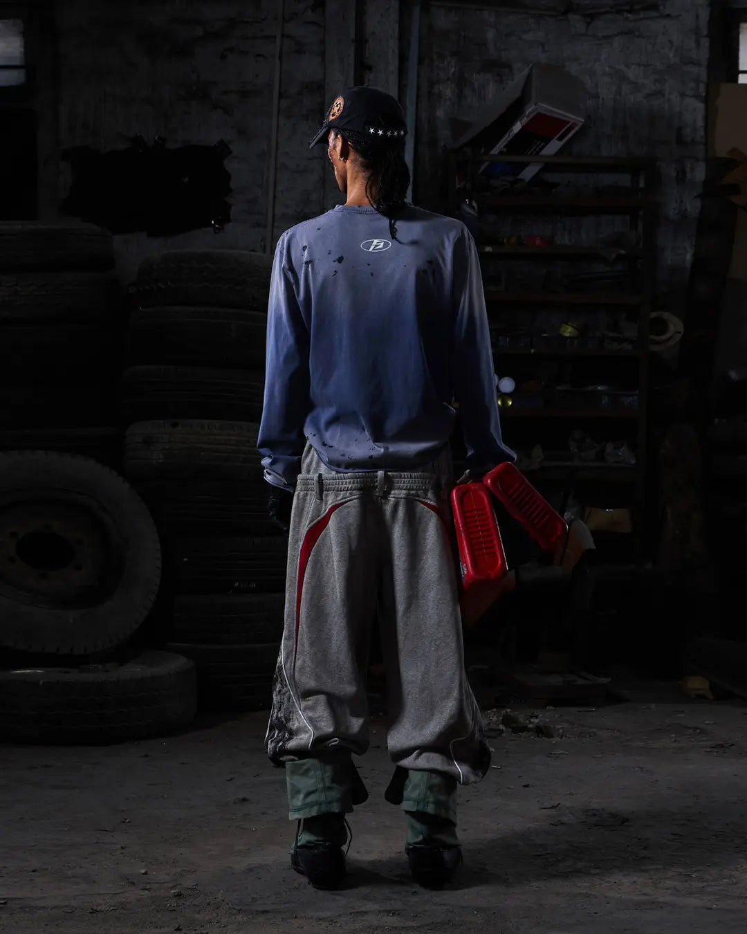 Peoplesense Blue Distressed Racing Flame Print T-Shirt