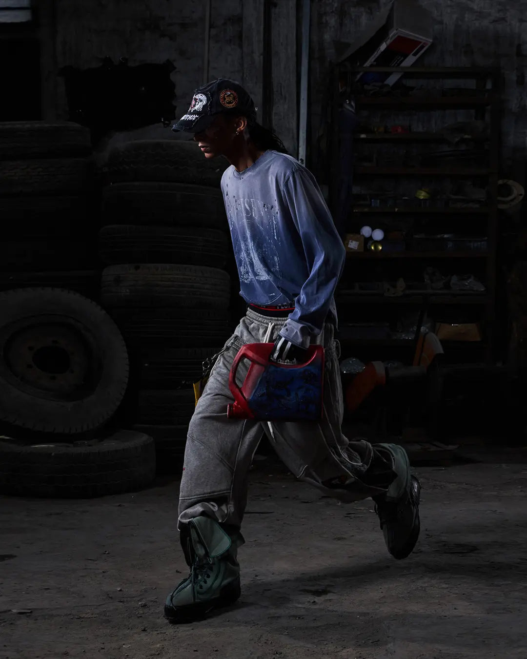 Peoplesense Contrasting Double-Waistband Sweatpants