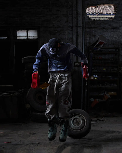 Peoplesense Blue Distressed Racing Flame Print T-Shirt