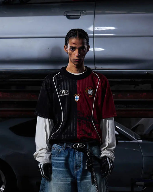 Peoplesense Two-in-One Striped Football Long Sleeve Tee