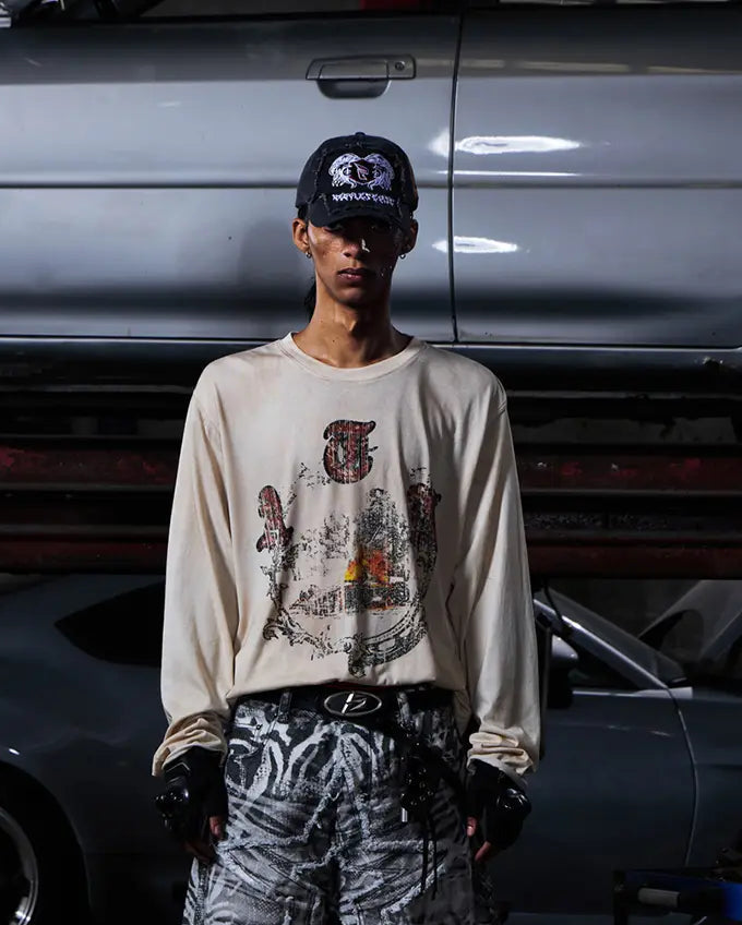 Peoplesense Vintage Champion Wreath Print Racing T-Shirt