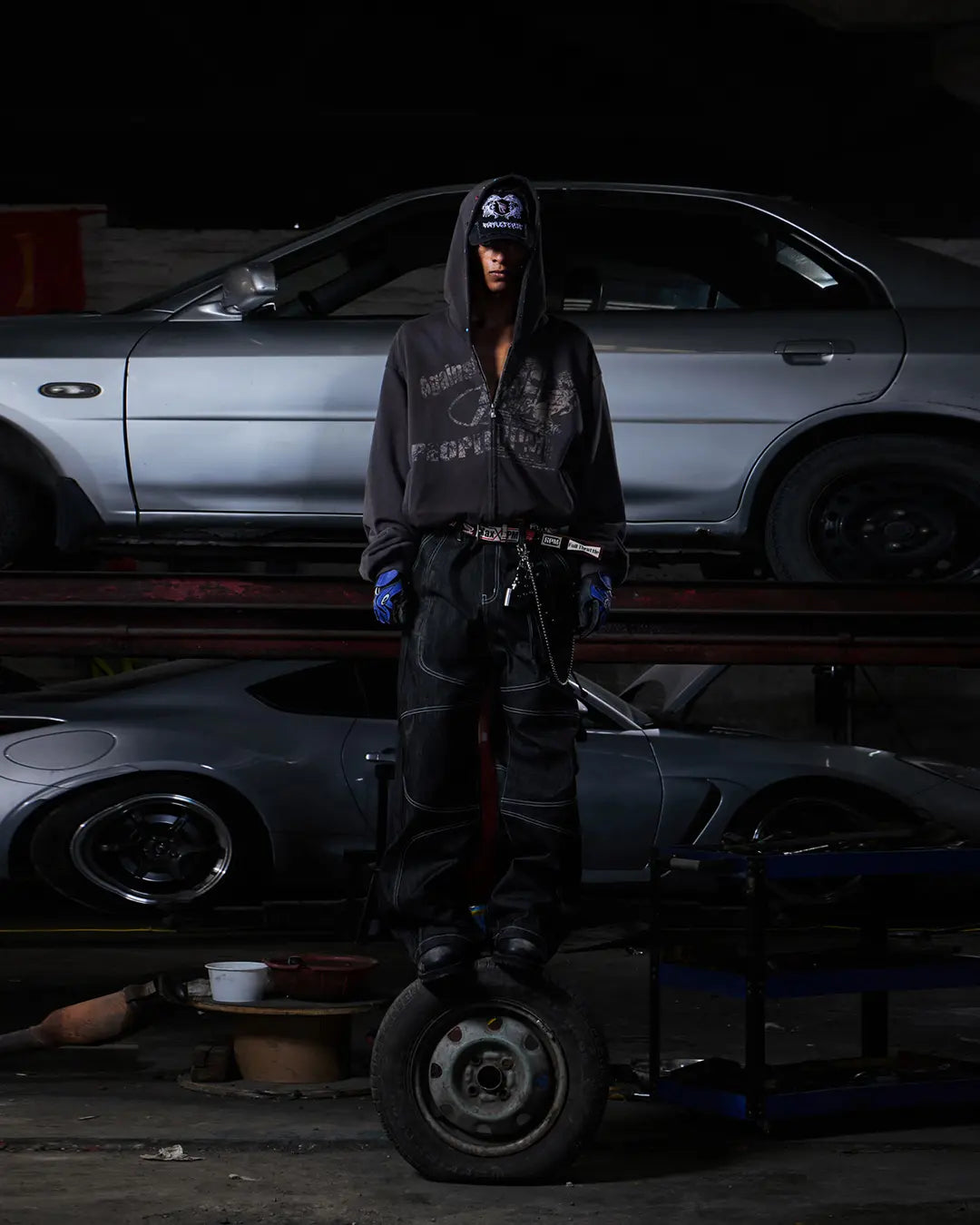 Peoplesense Curved Black Raw Denim Jeans