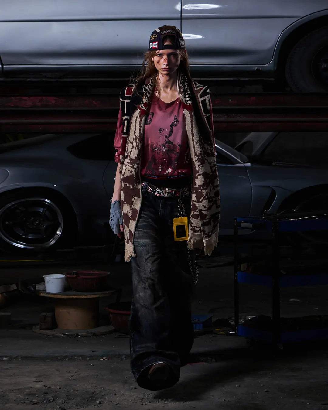 Peoplesense Hand-Cut&Splatter-Dyed Racing Tee