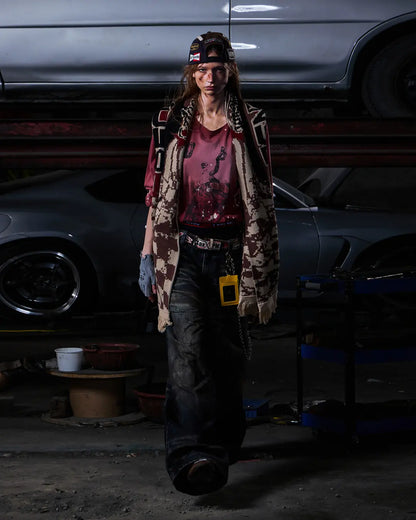 Peoplesense Hand-Cut&Splatter-Dyed Racing Tee