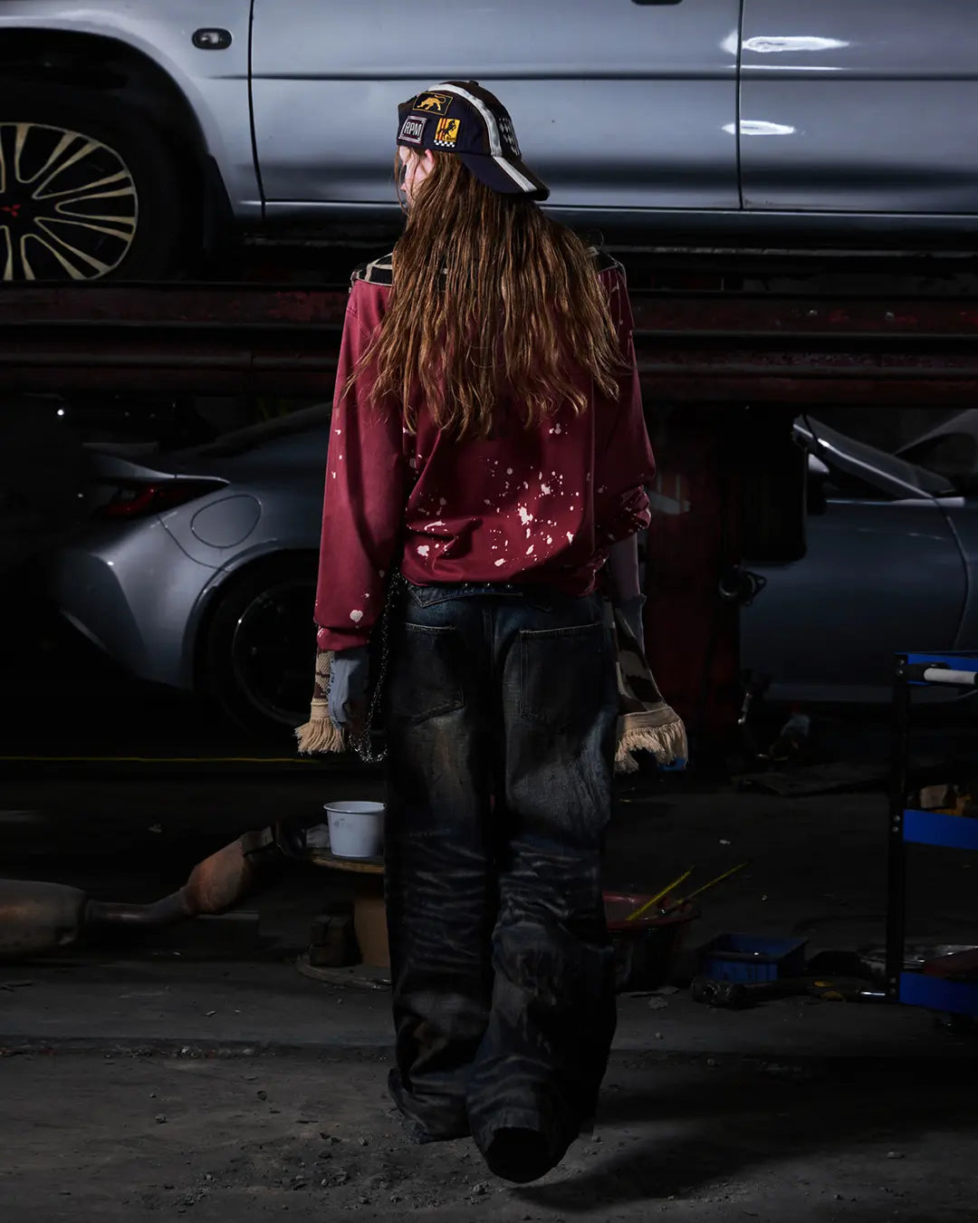 Peoplesense Hand-Cut&Splatter-Dyed Racing Tee