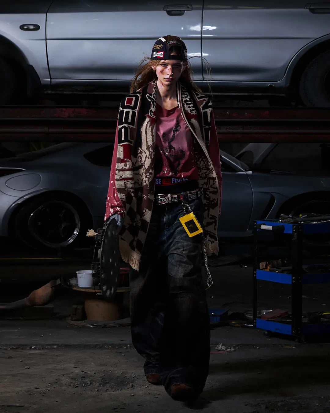 Peoplesense Hand-Cut&Splatter-Dyed Racing Tee