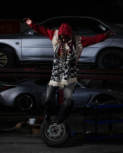 Peoplesense Distressed Two-Tone Hoodie