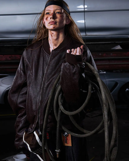 Peoplesense Reversible Crinkled Leather Jacket