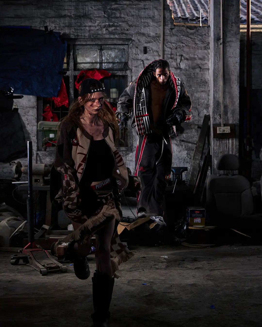 Peoplesense Embroidered Heathered Racing Sweater