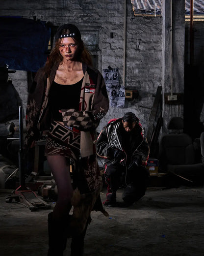 Peoplesense Embroidered Heathered Racing Sweater