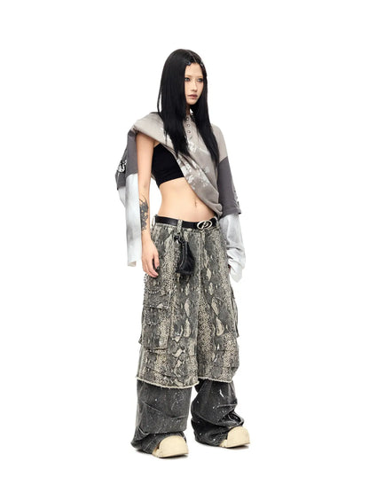 Paint Splash Baggy Cargo Pant