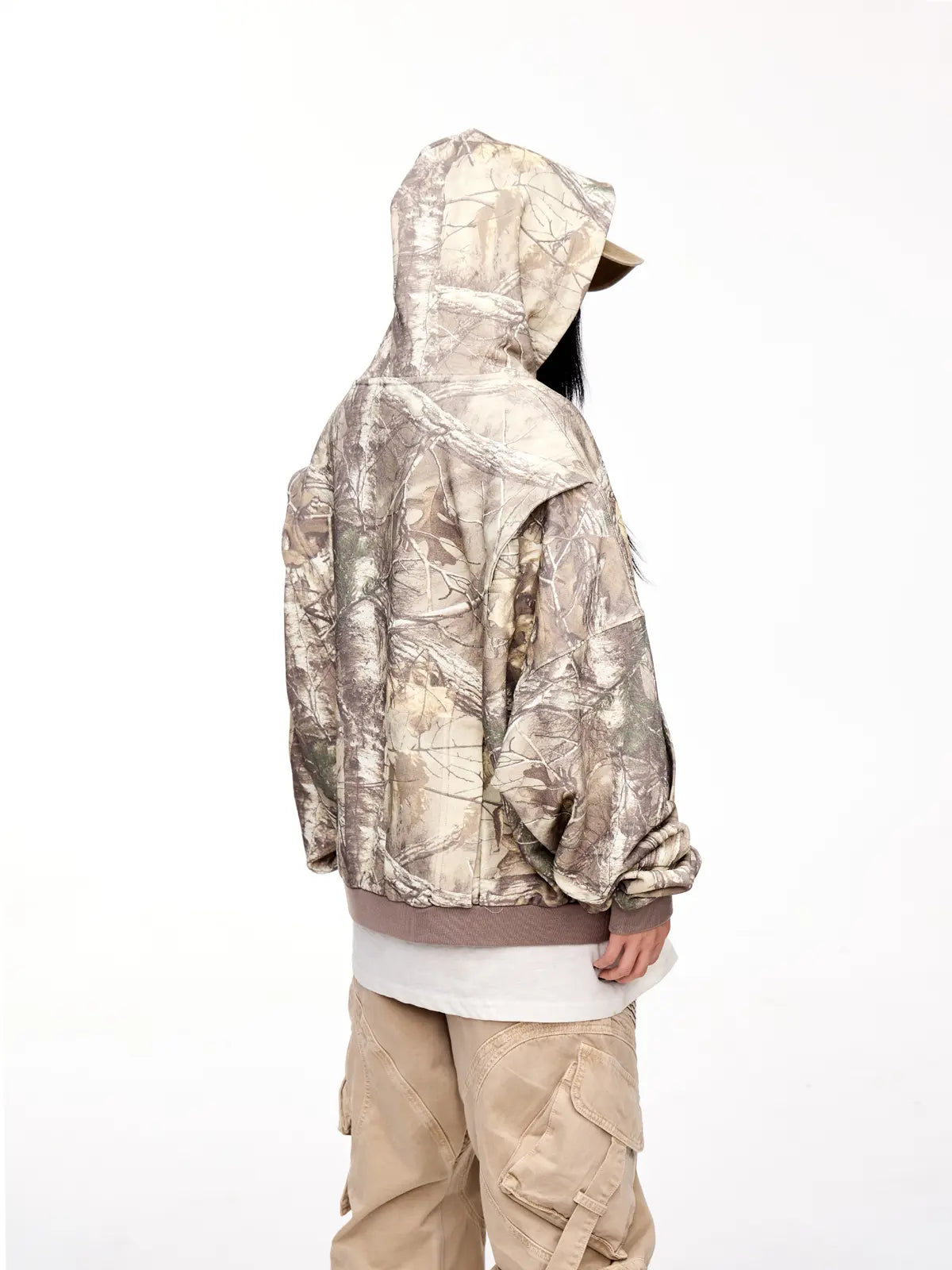 Punk Camo Branch Print Hoodie