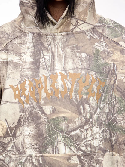 Punk Camo Branch Print Hoodie