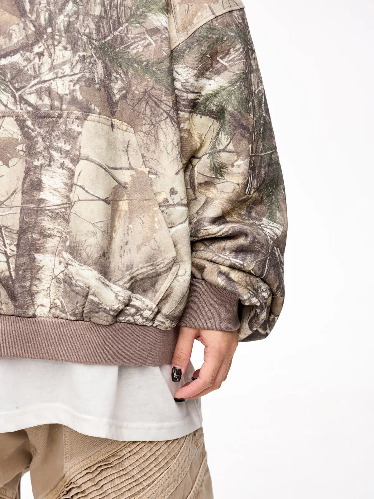 Punk Camo Branch Print Hoodie