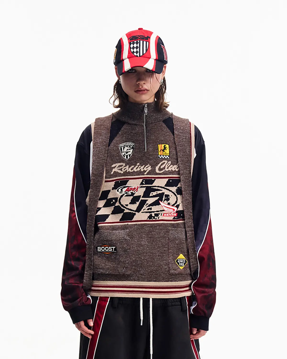 Peoplesense Multitone Melange Moto Knit Gilet