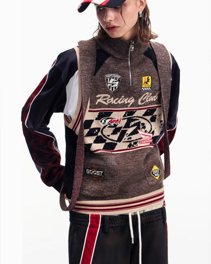 Peoplesense Multitone Melange Moto Knit Gilet