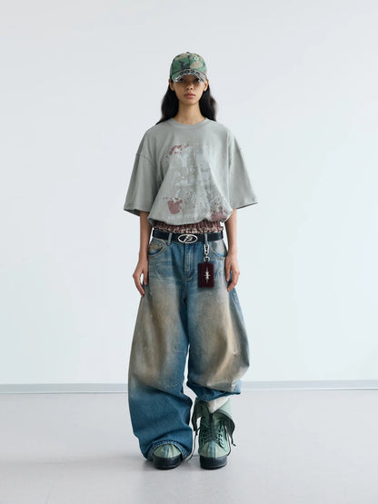 Peoplesense Mud Dyed Balloon Denim Jeans