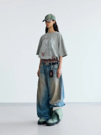 Peoplesense Mud Dyed Balloon Denim Jeans