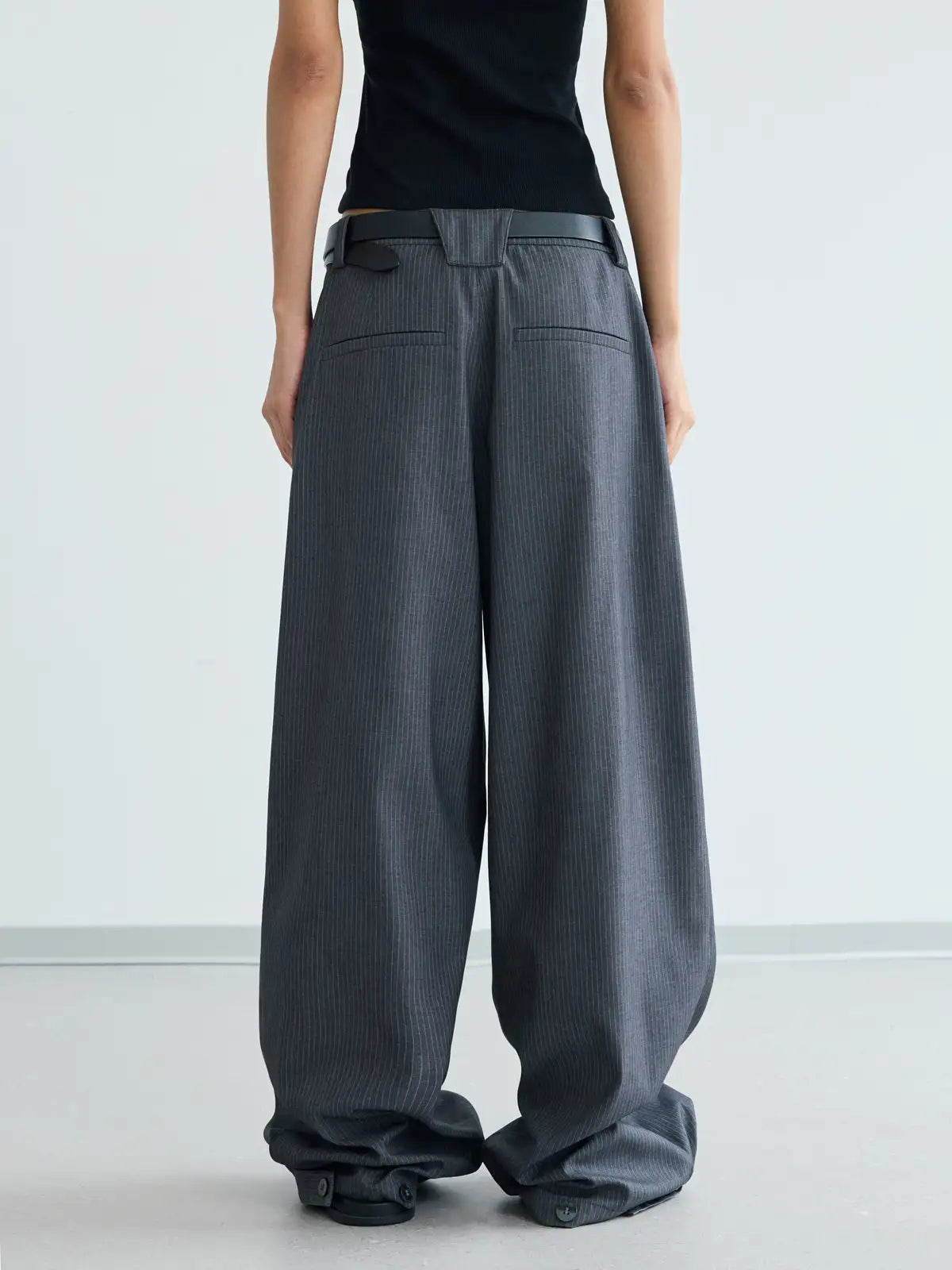 Peoplesense Pinstripe Pleated Trousers