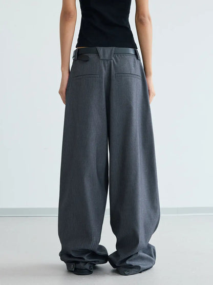 Peoplesense Pinstripe Pleated Trousers