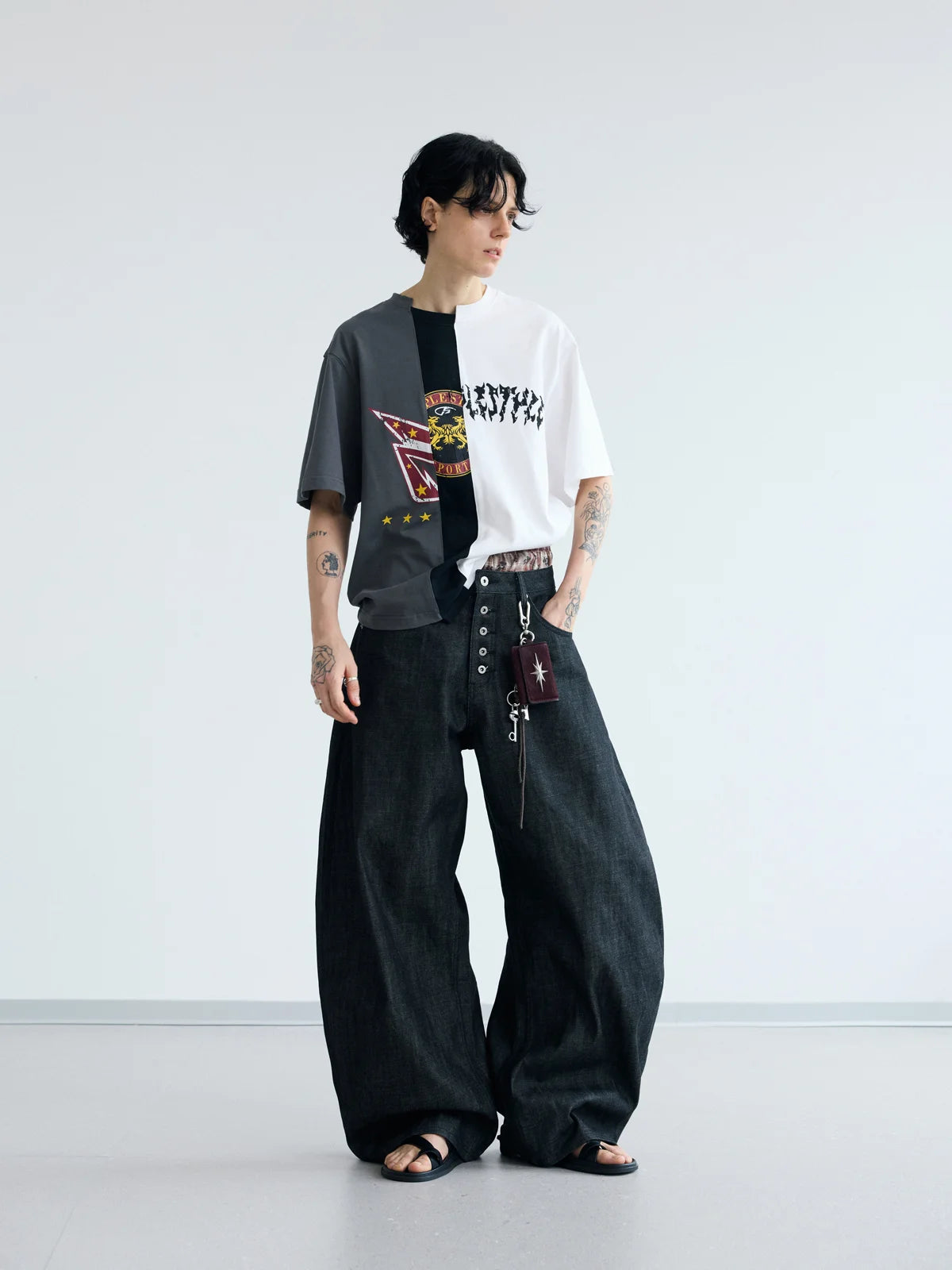 Peoplesense Black Raw Denim Jeans with Button Fly