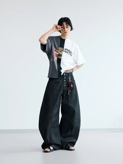 Peoplesense Asymmetrical Patchwork Logo Tee