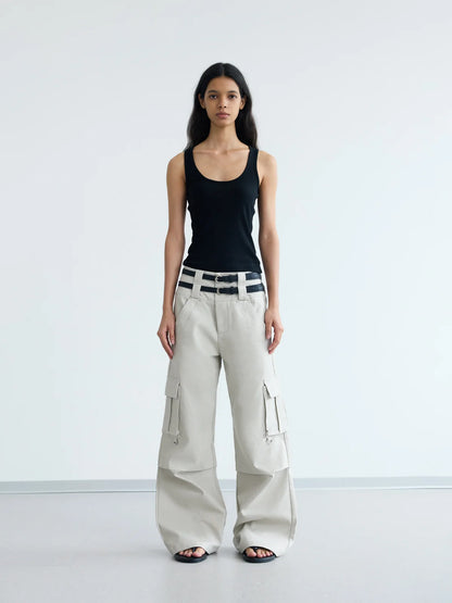 Peoplesense Double Belted Vintage Cargo Pants