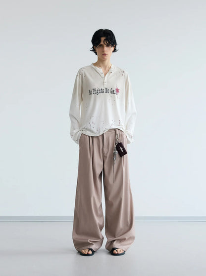 Peoplesense Dirty Wash Henley Slogan Tee