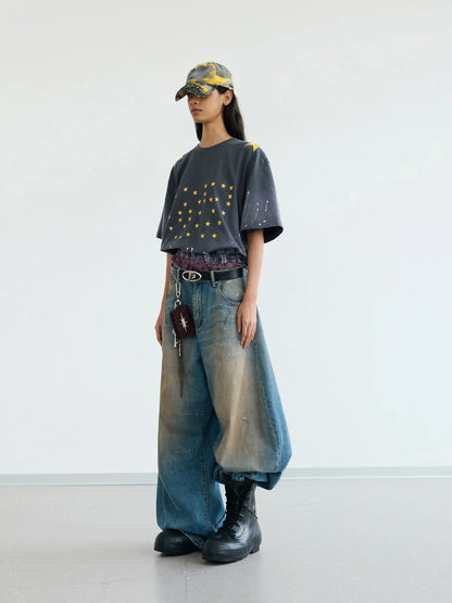 Peoplesense Vintage Wash Splatter Logo Tee