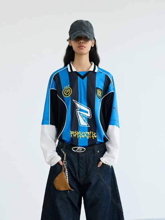 Peoplesense Fake Two Piece Racing Sweatshirt