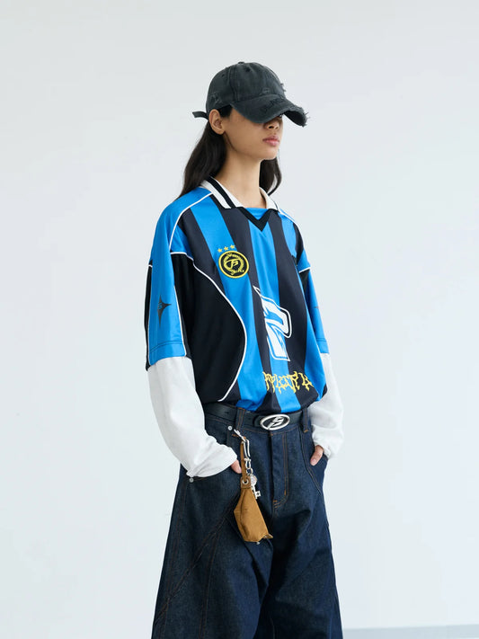 Peoplesense Fake Two Piece Racing Sweatshirt