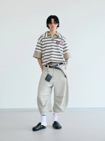 Peoplesense Deconstructed Cropped Trousers with Pleats