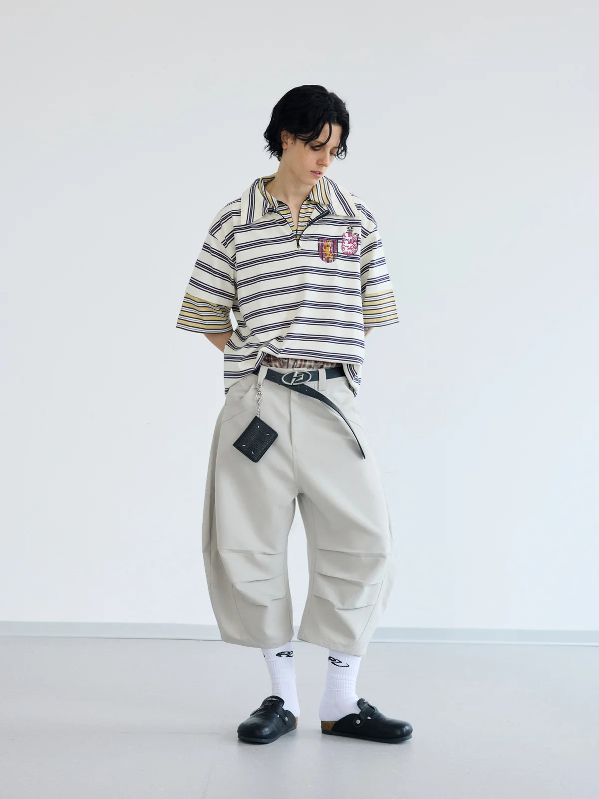 Peoplesense Deconstructed Cropped Trousers with Pleats