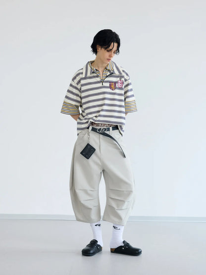Peoplesense Deconstructed Cropped Trousers with Pleats