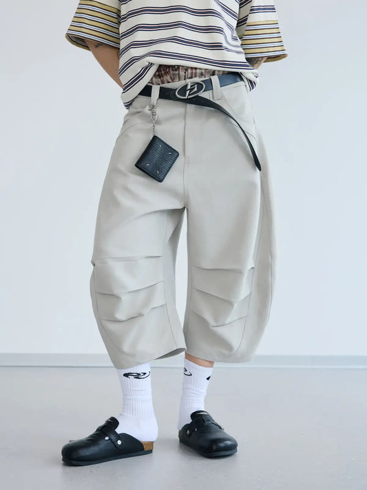 Peoplesense Deconstructed Cropped Trousers with Pleats