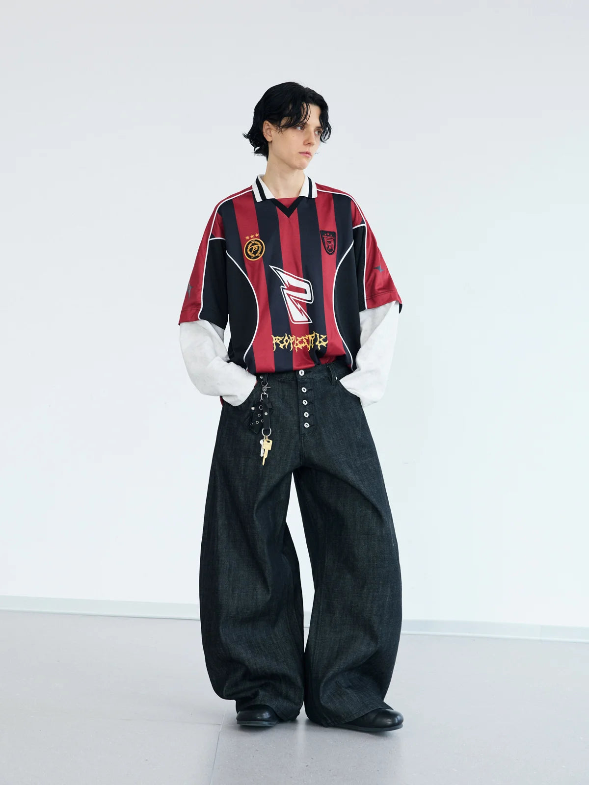 Peoplesense Fake Two Piece Racing Sweatshirt
