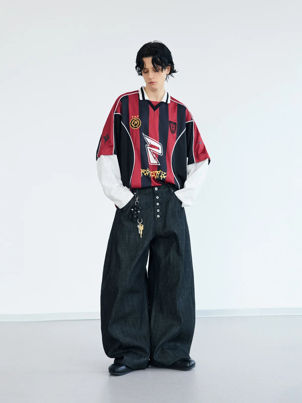 Peoplesense Fake Two Piece Racing Sweatshirt