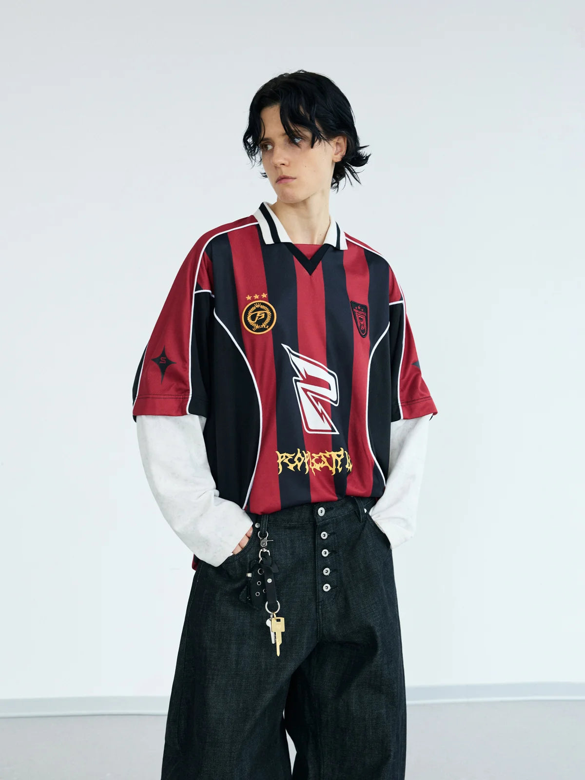 Peoplesense Fake Two Piece Racing Sweatshirt