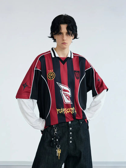 Peoplesense Fake Two Piece Racing Sweatshirt